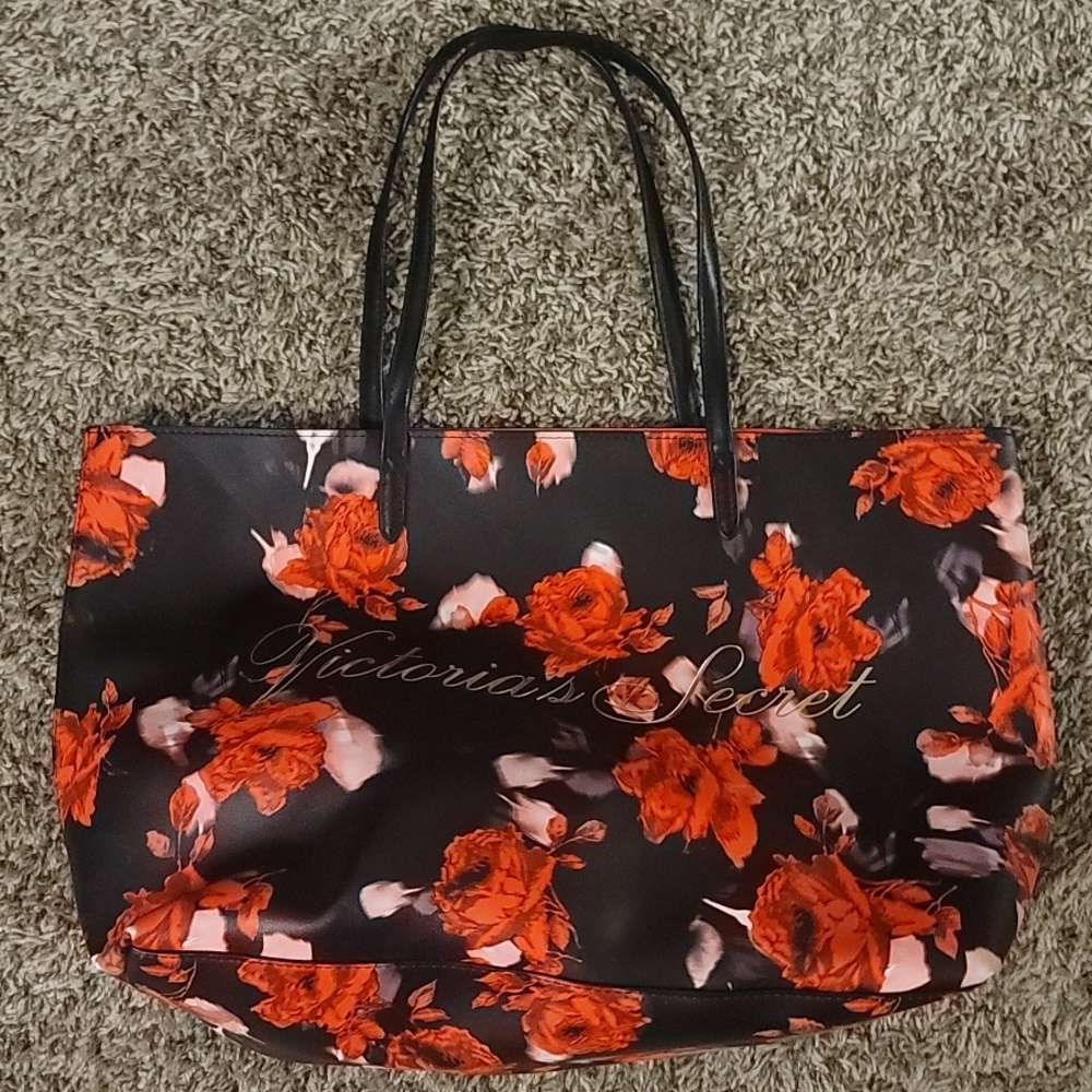 Victoria's Secret Limited Edition 2019 Large Red Floral Rose Tote Bag‎